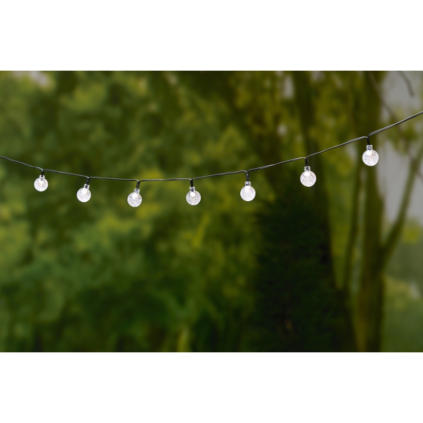 Grundig - LED Solar-Lichterkette 50xLED/8 Funktionen 6,9 m warmweiß 600 mAh