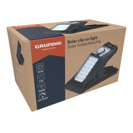 Grundig - Luce solare a LED con sensore CLIP-ON LED/9W/3,7V IP44