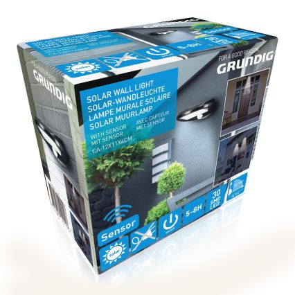 Grundig - SET 2x Applique a LED solare con sensore LED/3,2V