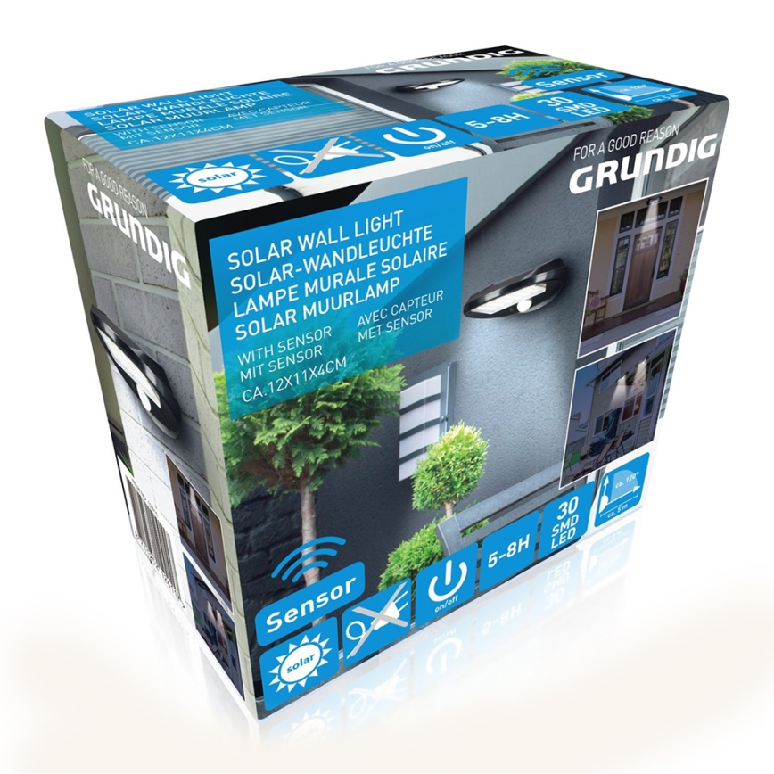 Grundig - SET 2x Applique a LED solare con sensore LED/3,2V