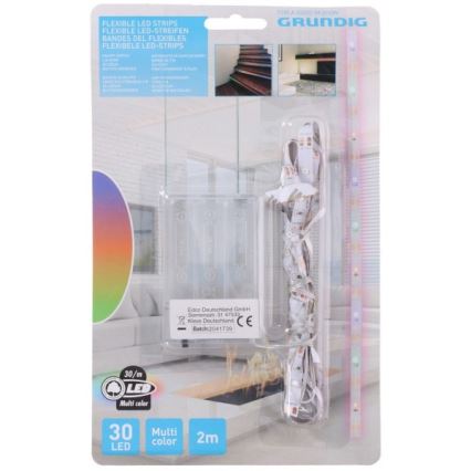 Grundig - Striscia LED 2m LED/3xAA multicolore