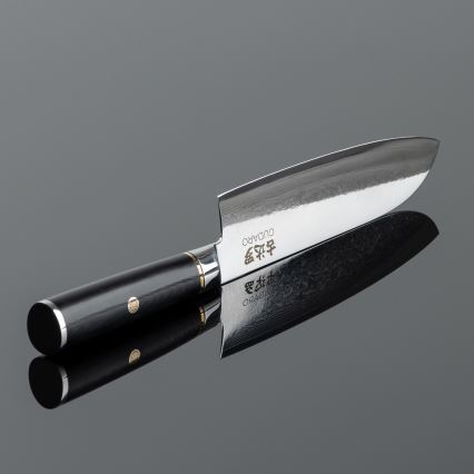 Gudaro - Santoku-Küchenmesser AKIRO 7, 67 Lagen Damaststahl, Klingenlänge 17,5 cm, schwarz