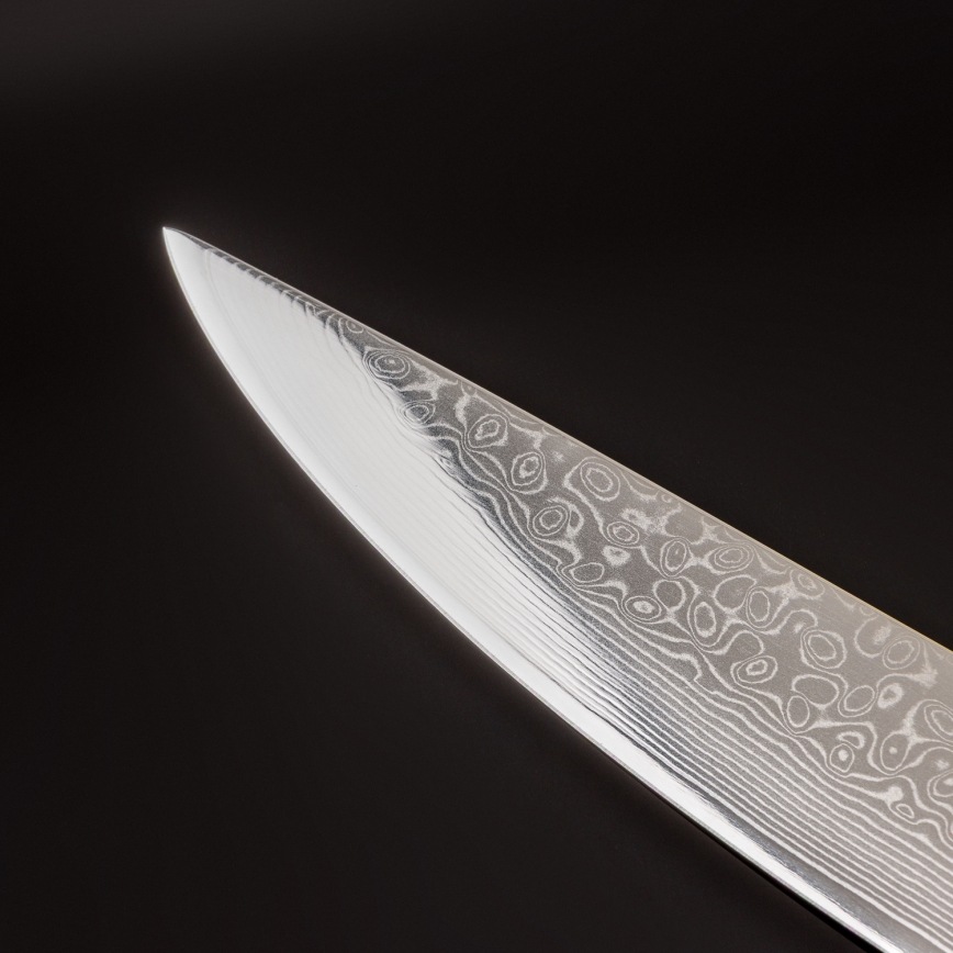 Gudaro - Coltello da affettare in acciaio damascato KENSHO 8, 67 strati d'acciaio, lunghezza lama 20 cm
