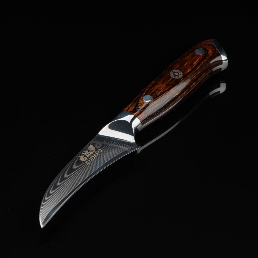 Gudaro - Coltello da cucina BIRD BEAK 7,6 cm, acciaio damascato