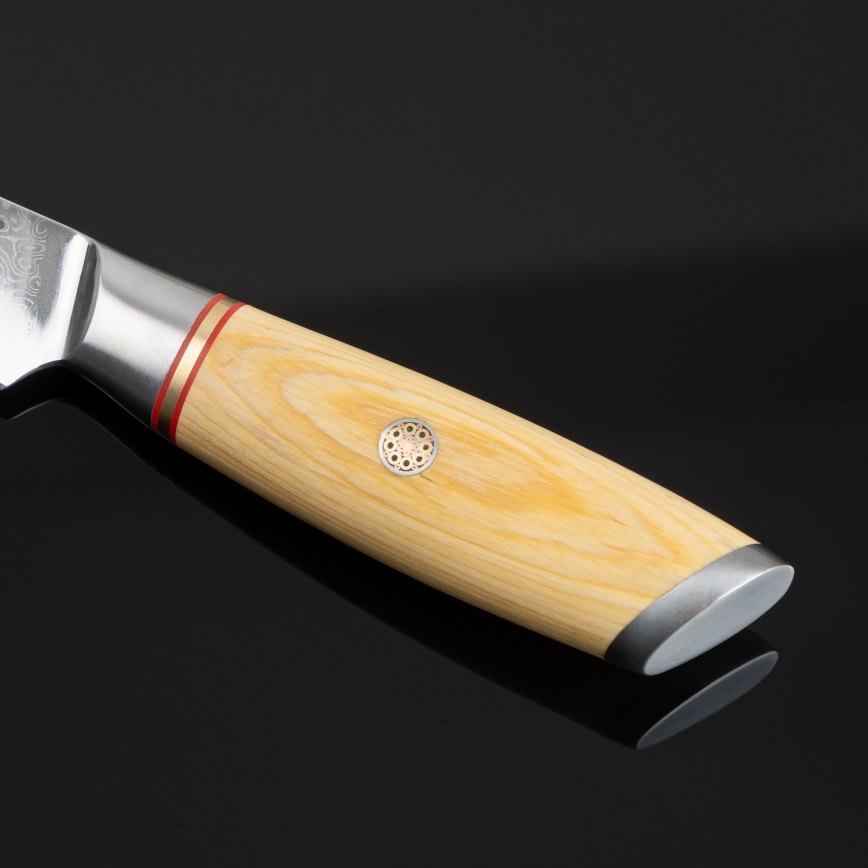 Gudaro - Coltello da cucina in acciaio damascato HIKARI 3,5, 67 strati di acciaio, lunghezza 9,5 cm