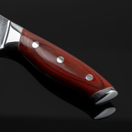 Gudaro - Coltello da cucina Santoku KENSHO 7, in acciaio damasco a 67 strati, lunghezza 17,5 cm
