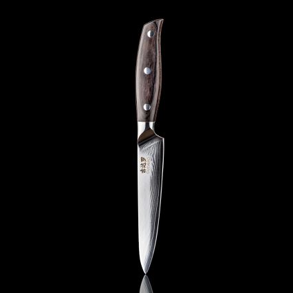 Gudaro - Coltello da cucina universale SHIRO 5, in acciaio damasco a 67 strati, lama 12,5 cm