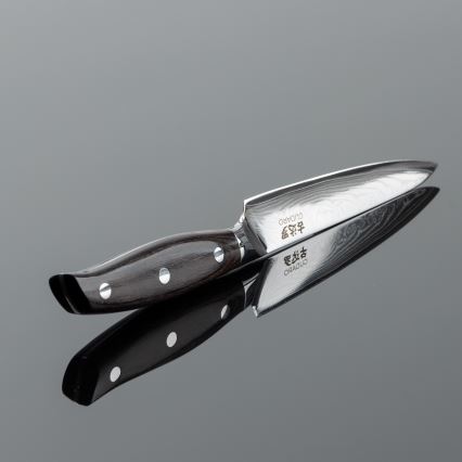 Gudaro - Coltello da cucina universale SHIRO 5, in acciaio damasco a 67 strati, lama 12,5 cm