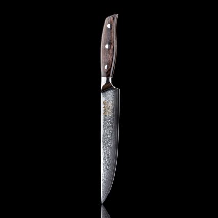 Gudaro - Coltello porzionatore damascato SHIRO 8, 67 strati di acciaio, lunghezza 20 cm
