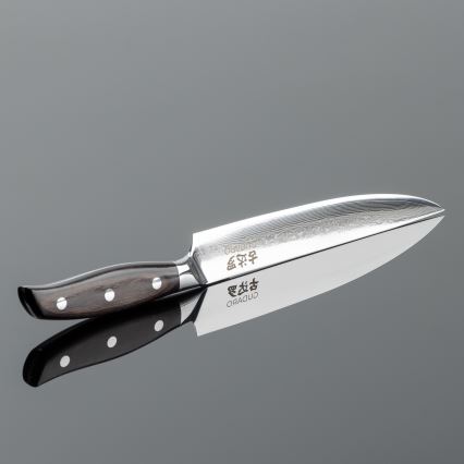 Gudaro - Coltello porzionatore damascato SHIRO 8, 67 strati di acciaio, lunghezza 20 cm
