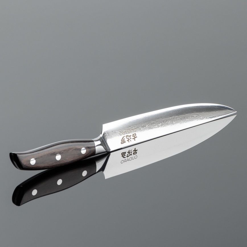 Gudaro - Coltello porzionatore damascato SHIRO 8, 67 strati di acciaio, lunghezza 20 cm