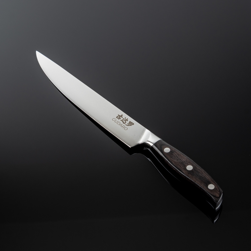 Gudaro - Coltello porzionatore damascato SHIRO 8, 67 strati di acciaio, lunghezza 20 cm