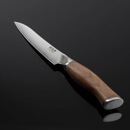 Gudaro - Coltello da cucina universale in acciaio damascato TAKUMI 5, 67 strati d'acciaio, lunghezza 12,5 cm, manico in noce