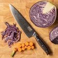 Gudaro - Couteau de chef en acier damassé SHIRO 8