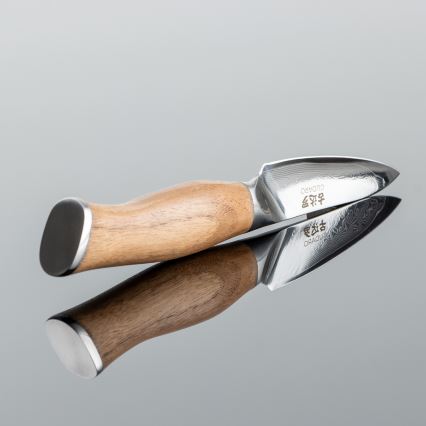 Gudaro - Couteau de cuisine damassé TAKUMI 3,5, 67 couches d'acier, lame 9,5 cm, manche en noyer