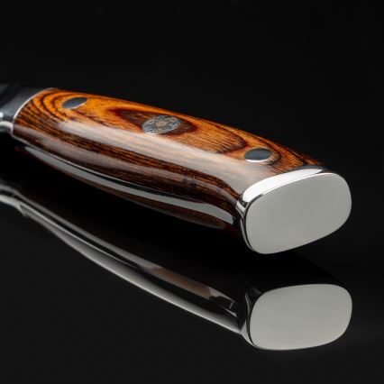 Gudaro - Couteau de cuisine SANTOKU 17,5 cm en acier damassé