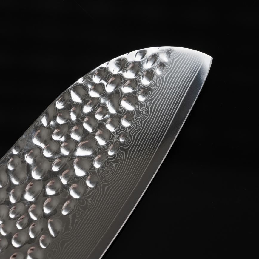 Gudaro - Couteau de cuisine Santoku damassé MIYABI 7, 67 couches d'acier, longueur de la lame 17,5 cm