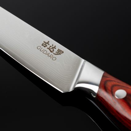Gudaro - Couteau universel de cuisine KENSHO 5, en acier damassé à 67 couches, longueur 12,5 cm