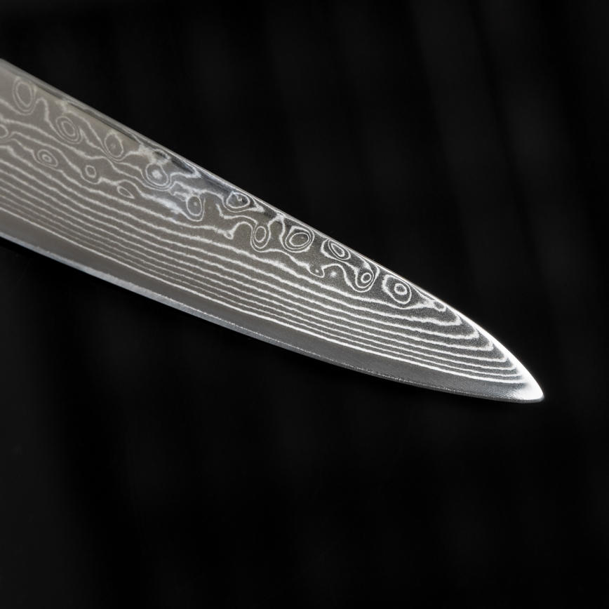 Gudaro - Universelles Damast-Küchenmesser SHIRO 5, 67 Lagen Stahl, Länge 12,5 cm