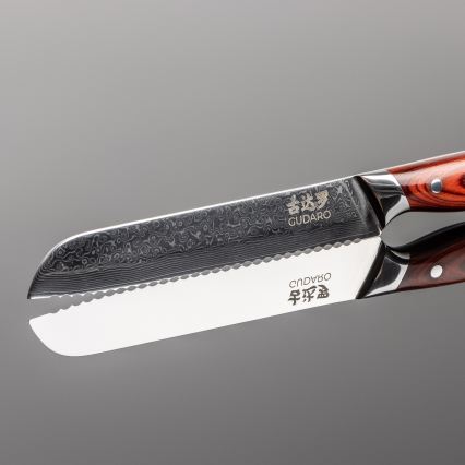 Gudaro - Damast-Brotmesser KENSHO 8, 67 Lagen Stahl, Klingenlänge 20 cm