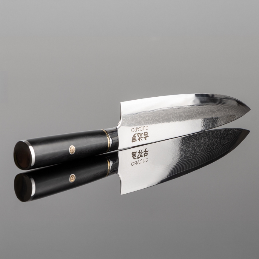 Gudaro - Damast-Chefmesser AKIRO 8, 67 Lagen Stahl, Klingenlänge 20 cm, schwarz