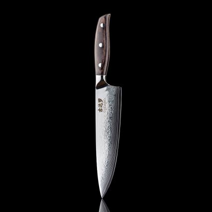 Gudaro - Damast-Kochmesser SHIRO 8, 67 Lagen Stahl, Klingenlänge 20 cm