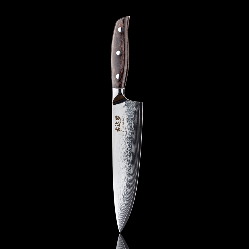Gudaro - Damast-Kochmesser SHIRO 8, 67 Lagen Stahl, Klingenlänge 20 cm