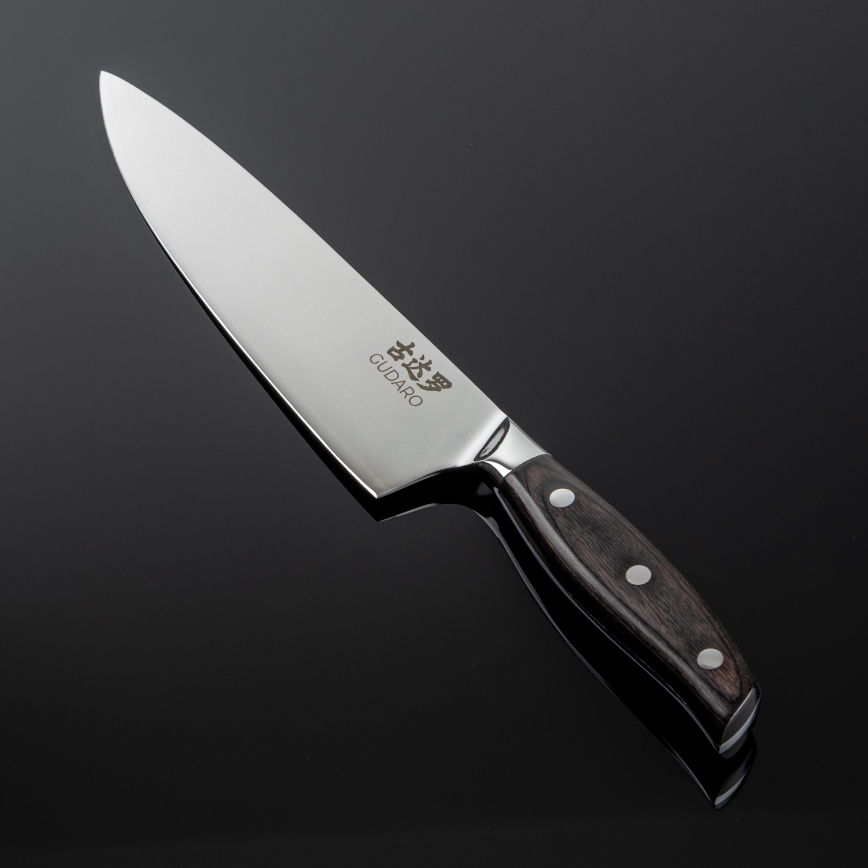 Gudaro - Damast-Kochmesser SHIRO 8, 67 Lagen Stahl, Klingenlänge 20 cm