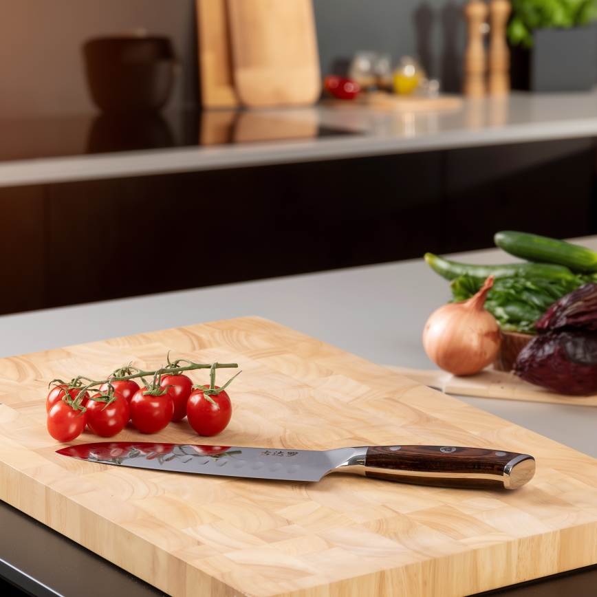 Gudaro - Damast-Santoku-Küchenmesser FENG 7,5, 67-lagiger Damaststahl, Klingenlänge 18 cm