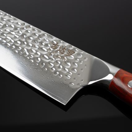Gudaro - Damast-Santoku-Küchenmesser MIYABI 7, 67 Lagen Stahl, Klingenlänge 17,5 cm