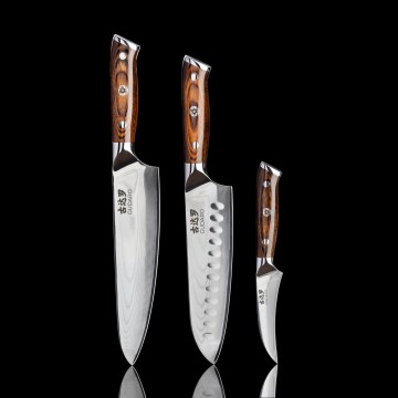 Gudaro - ENSEMBLE : 1x couteau de chef damassé FENG 8