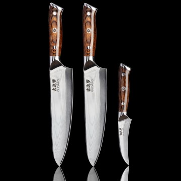 Gudaro - Ensemble de 2 couteaux de chef en acier damassé FENG 8