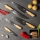 Gudaro - ENSEMBLE de 5 couteaux de cuisine damassés HIKARI + support magnétique