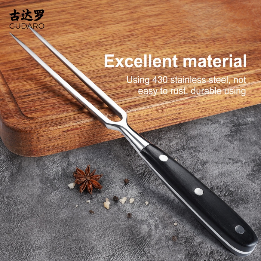 Gudaro - Forchetta da cucina MIYABI nera/pakka
