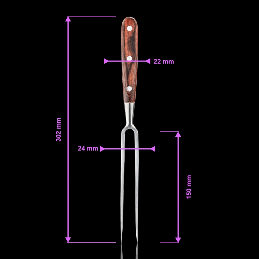 Gudaro - Forchetta da cucina MIYABI rossa/pakka