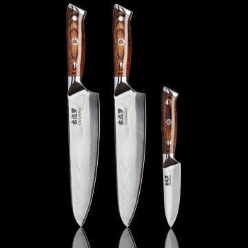 Gudaro - Lot de 2 couteaux de chef damassés FENG 8