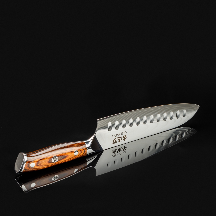 Gudaro - Santoku-Küchenmesser 17,5 cm Damaststahl
