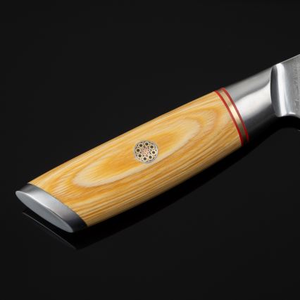 Gudaro - Damast-Santoku-Küchenmesser HIKARI 7, aus 67 Lagen Damaststahl, Länge 17,5 cm