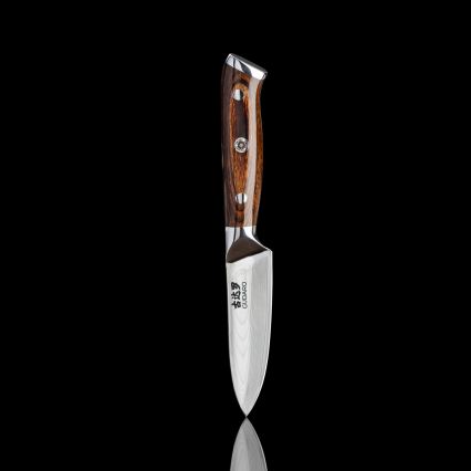 Gudaro - SET 2x Damast-Santoku-Küchenmesser FENG 7,5, 67 Lagen Stahl, Klingenlänge 18 cm + 1x GRATIS Damast-Küchenmesser FENG 3,5, 67 Lagen Stahl, Klingenlänge 9,5 cm