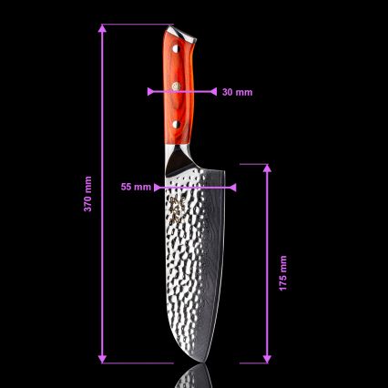Gudaro - 5er-Set Damast-Küchenmesser MIYABI + Messerblock und Geflügelschere