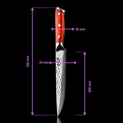 Gudaro - 5er-Set Damast-Küchenmesser MIYABI + Messerblock und Geflügelschere
