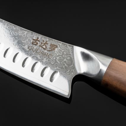 Gudaro - Set da 5 coltelli da cucina in damasco TAKUMI + supporto magnetico per coltelli