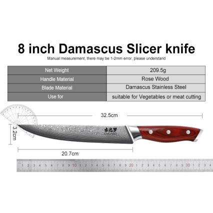 Gudaro - Set di coltelli da cucina con ceppo KENSHO, 7 pezzi, in acacia