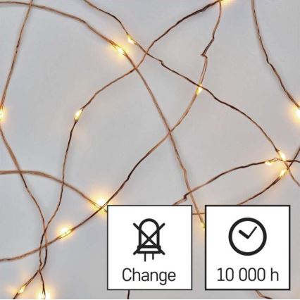 Guirlande 20 LED, 2,4 m, blanc chaud