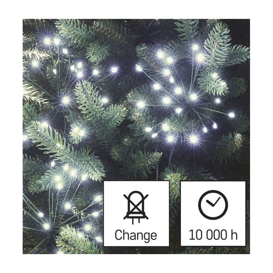 Guirlande de noël 150xLED/5,35m blanc froid