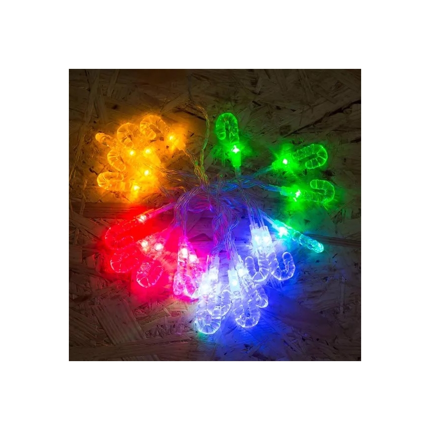 Guirlande de noël 20xLED 2,25m multicolore canne