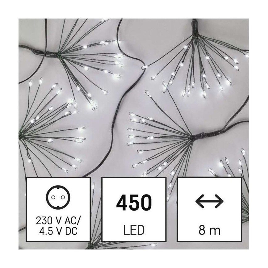 Guirlande de noël 450xLED/11m blanc froid