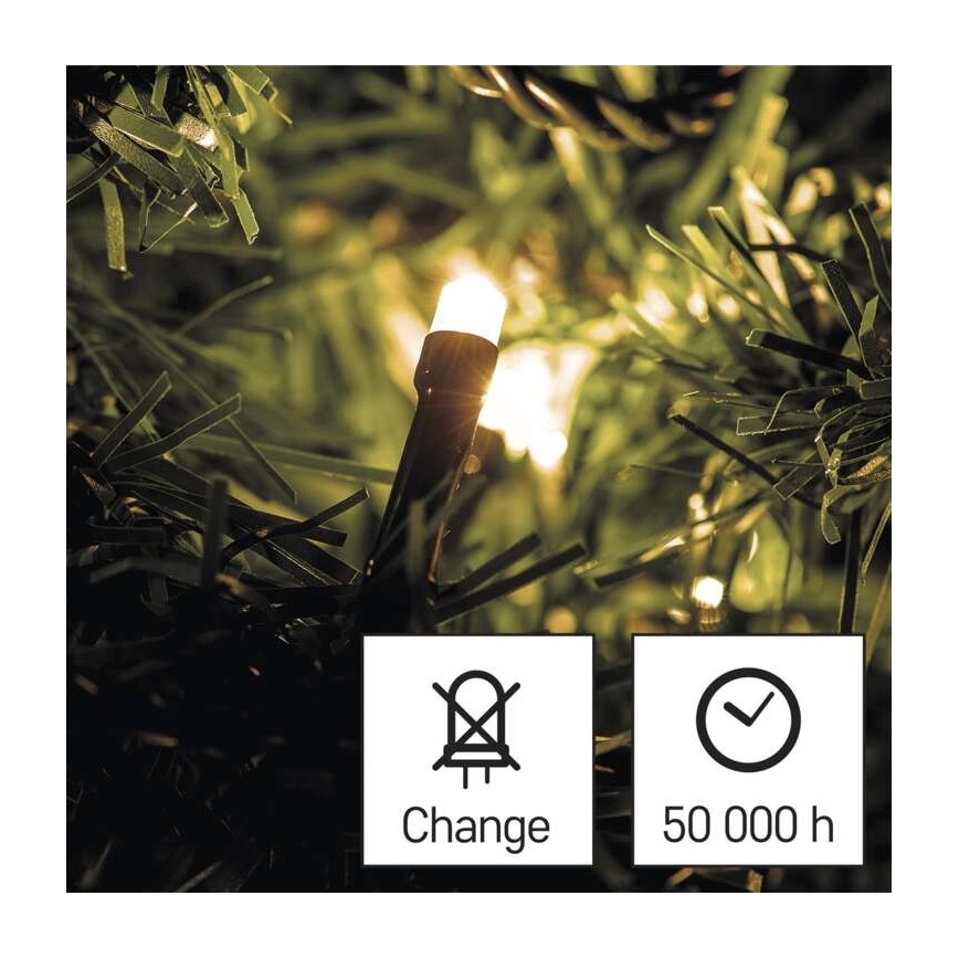 Guirlande de noël d'extérieur 180xLED/8 modes 23m IP44 blanc chaud