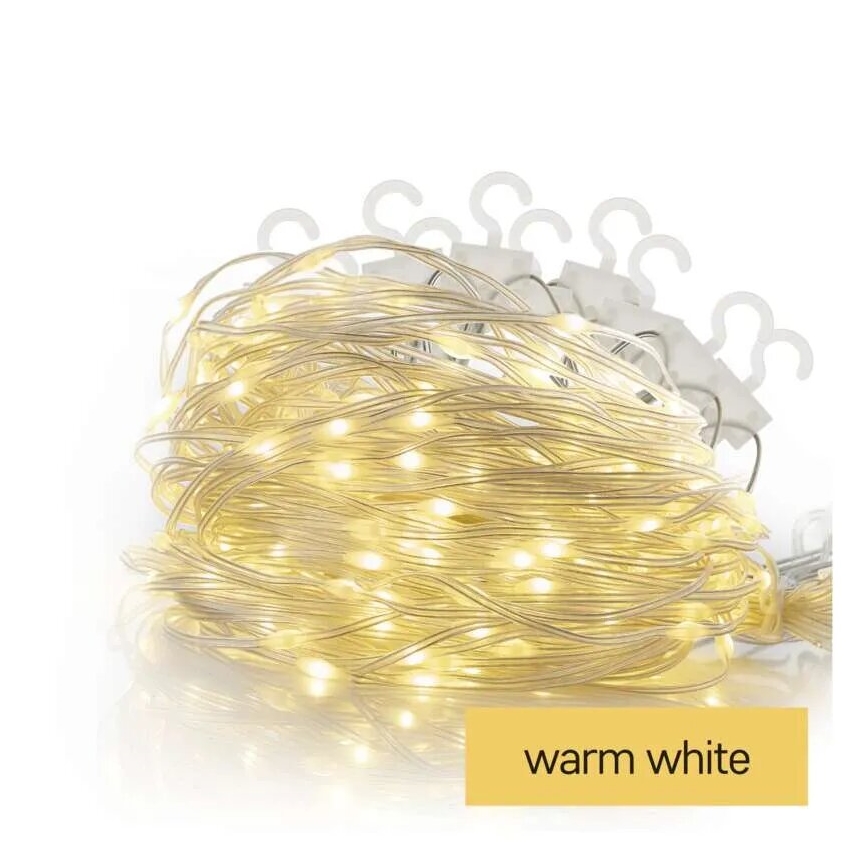 Guirlande de Noël extérieure 100xLED/8 fonctions 7,9x0,7m IP44 blanc chaud