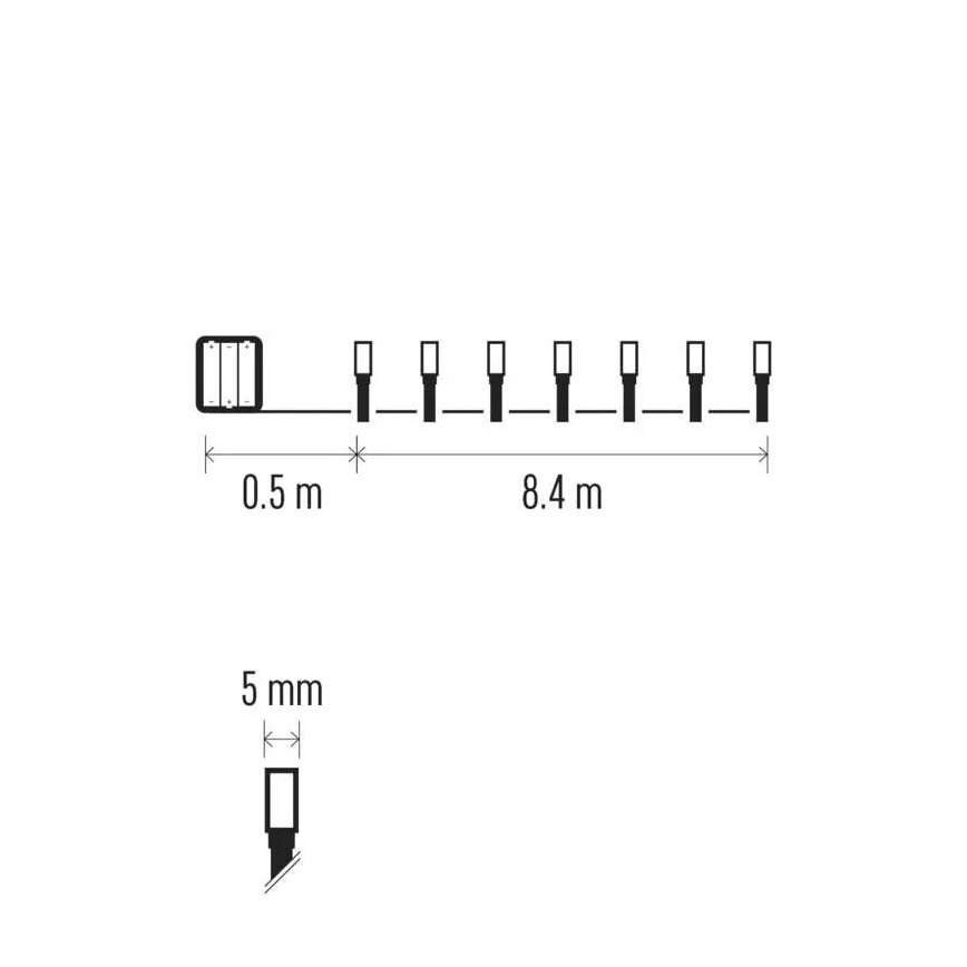 Guirlande de Noël extérieure 120xLED/3xAA 8,9m IP44 blanc froid